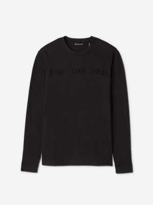 Black Sun Day Red Long Sleeve Dark Nebula T-Shirt | 01394-NODZ