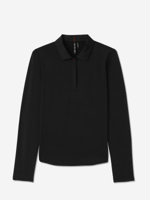 Black Sun Day Red Long Sleeve Performance Victoria Polo | 17965-HMUI