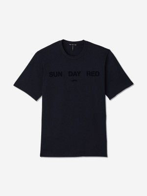 Navy Sun Day Red SunDay T-Shirt | 67524-MJQC