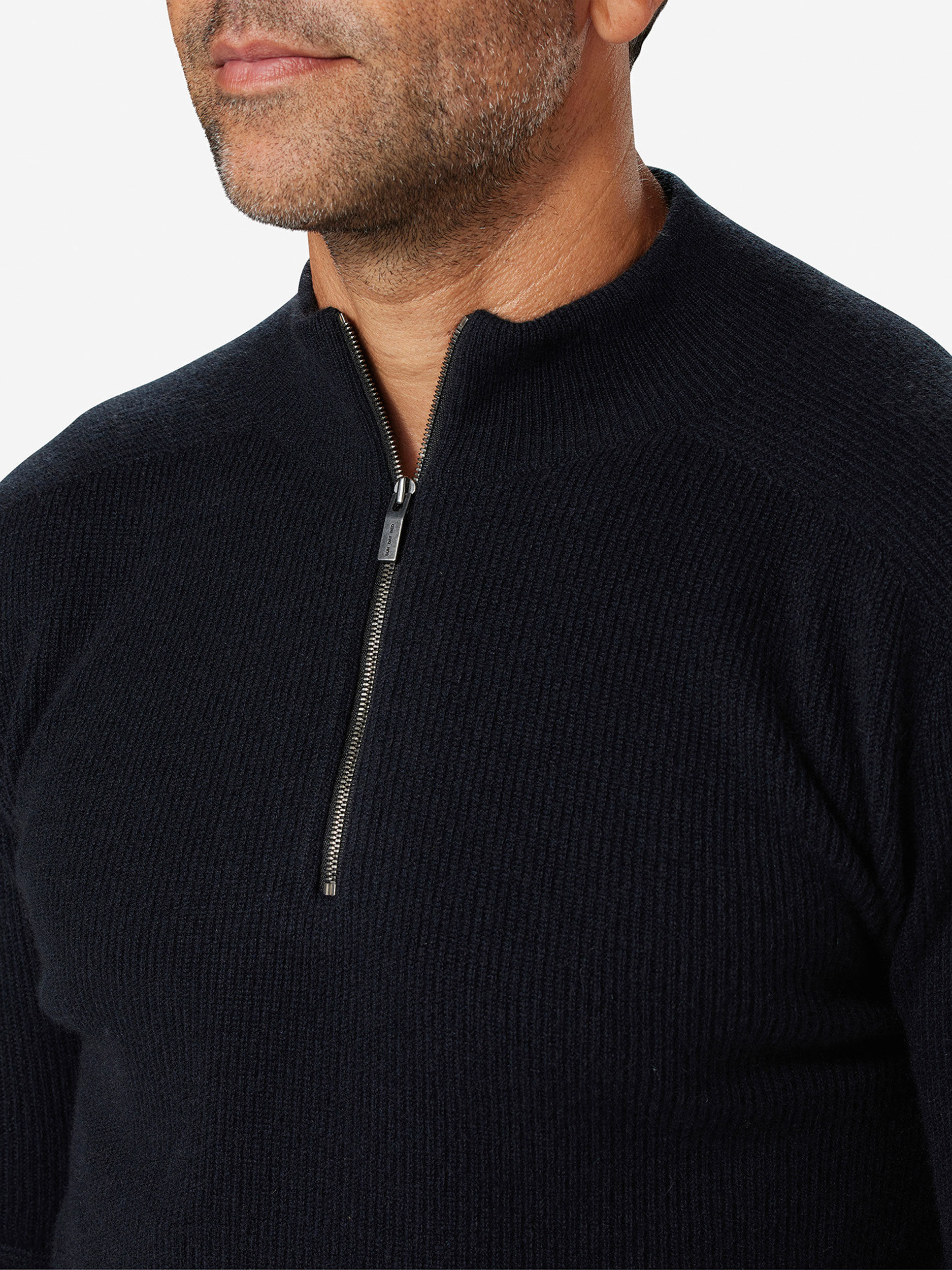 Black               Sun Day Red 3D Knit Cashmere Quarter Zip | 92036-DFVI