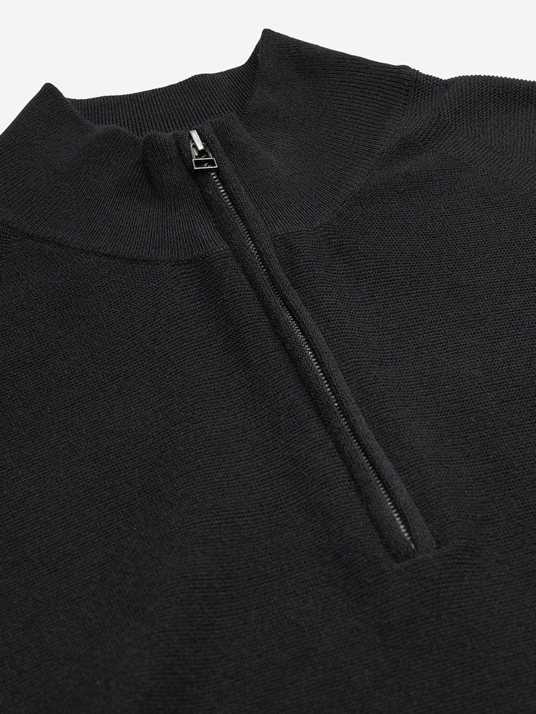 Black               Sun Day Red 3D Knit Lightweight Quarter Zip | 78430-JVYQ