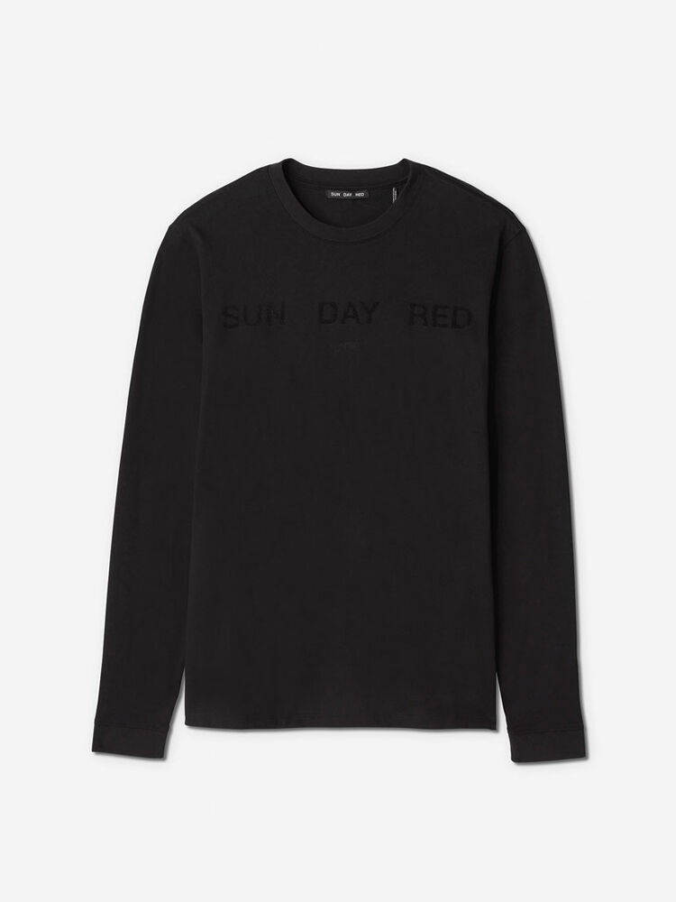 Black               Sun Day Red Long Sleeve Dark Nebula T-Shirt | 01394-NODZ