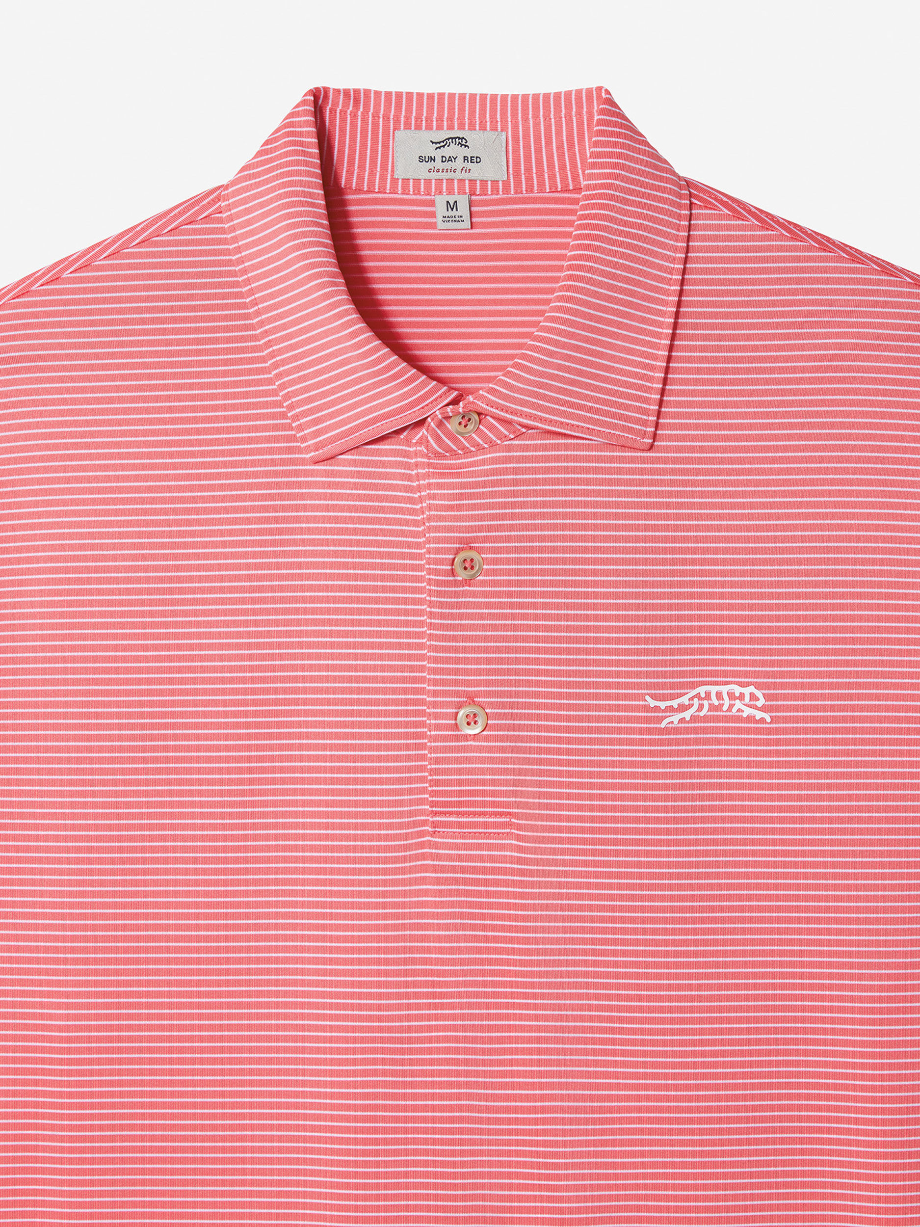 Calypso Coral               Sun Day Red Classic Stripe Polo | 73018-SOYD