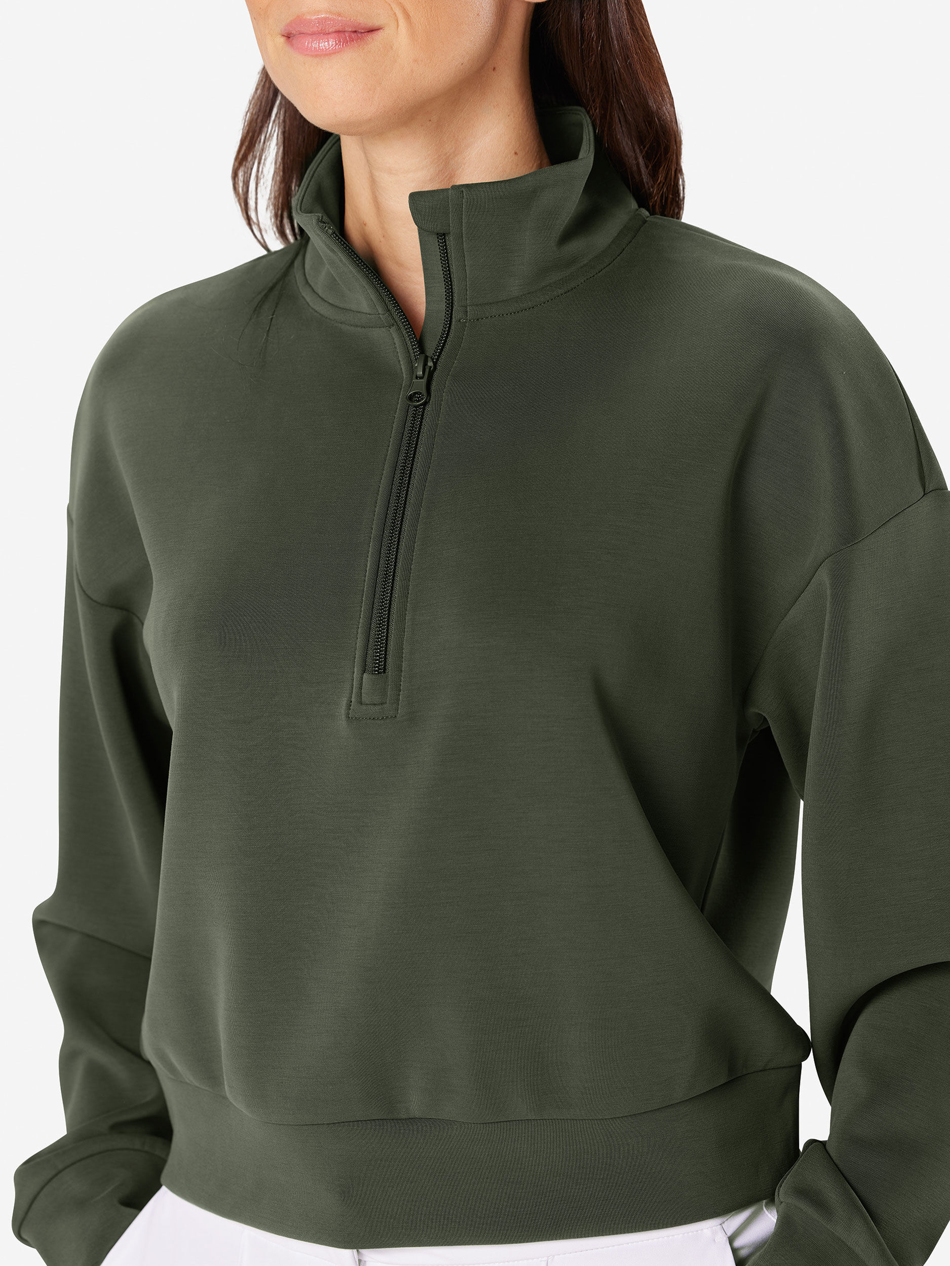 Deep Forest Green               Sun Day Red Luxe Lounge Midweight Quarter Zip | 23658-QMSO