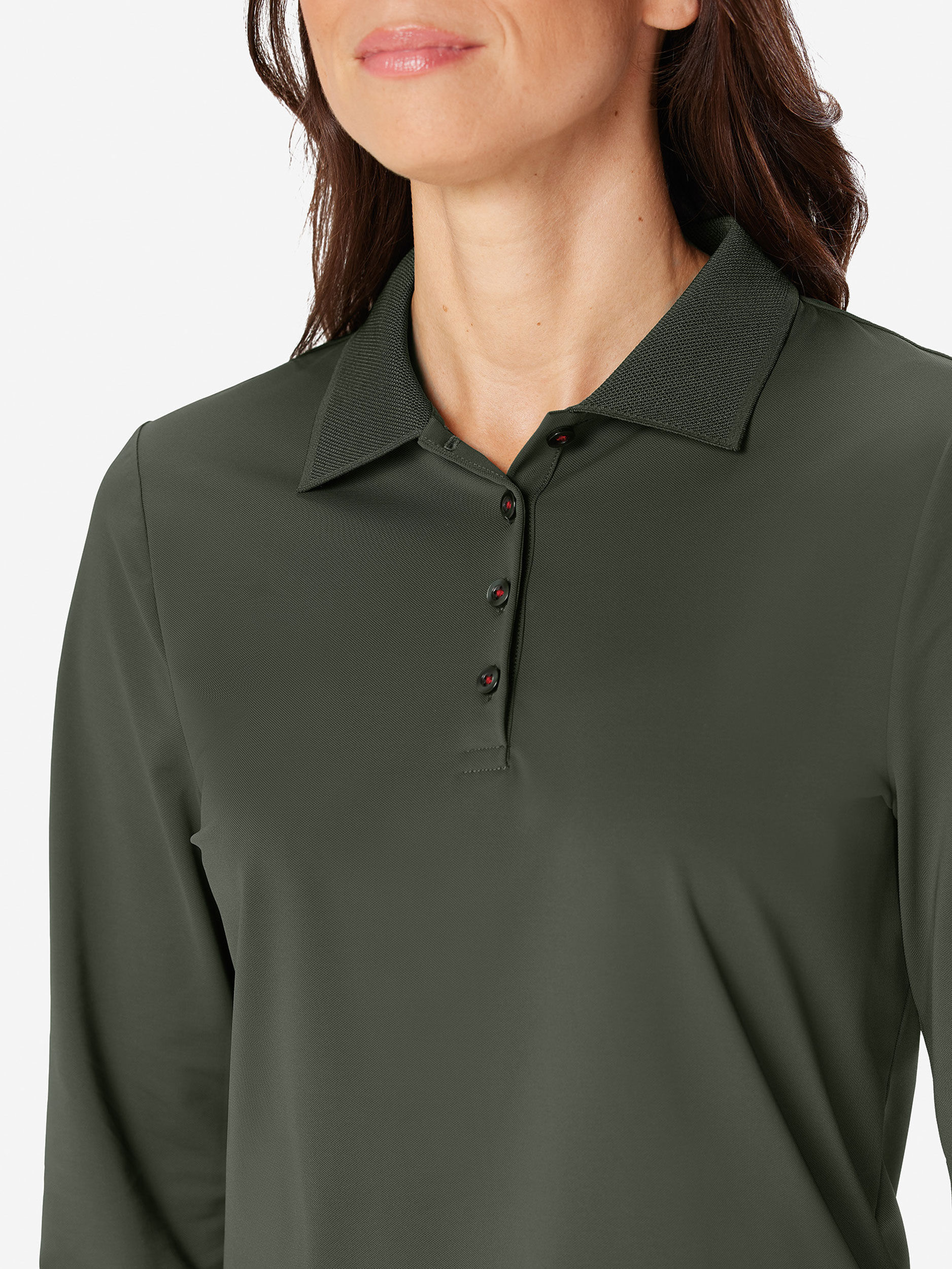 Deep Forest Green               Sun Day Red Long Sleeve Sunnie PQ Polo | 23561-YDUA