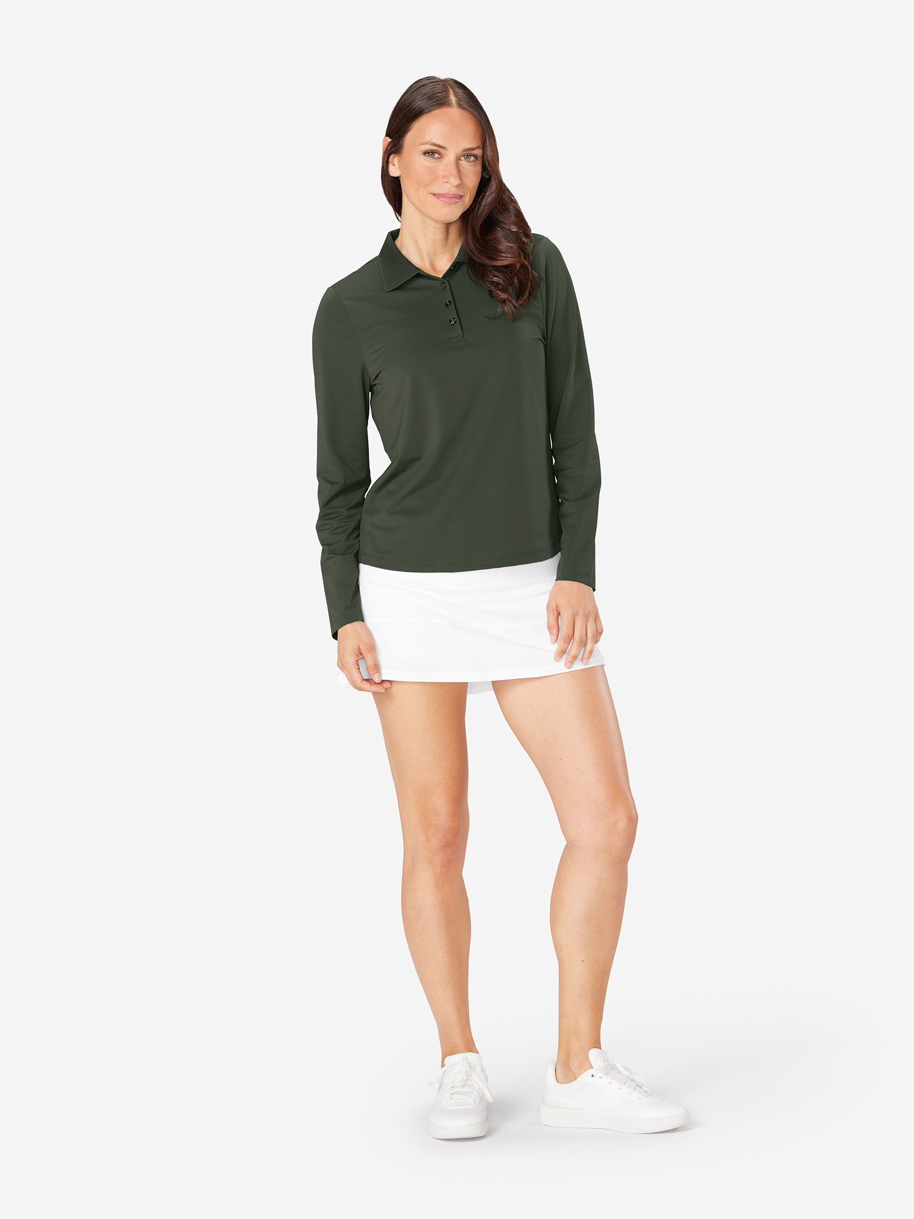 Deep Forest Green               Sun Day Red Long Sleeve Sunnie PQ Polo | 23561-YDUA