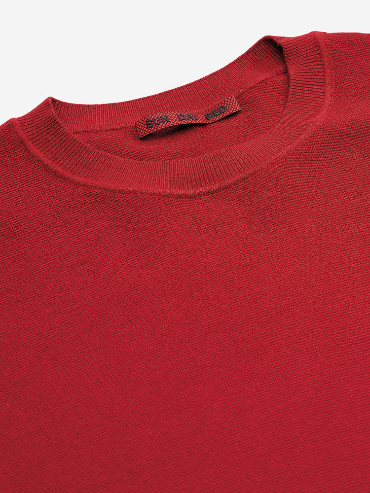 Sunday Red               Sun Day Red 3D Knit Lightweight Crew | 46751-IFKV