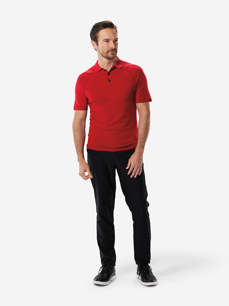 Sunday Red               Sun Day Red 3D Knit Polo | 24689-FSGA