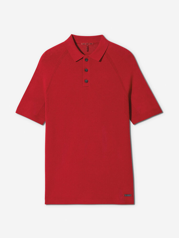 Sunday Red               Sun Day Red 3D Knit Polo | 24689-FSGA