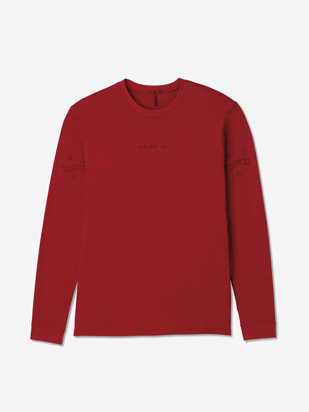 Sunday Red               Sun Day Red Long Sleeve Dark Matter T-Shirt | 12048-SNOU