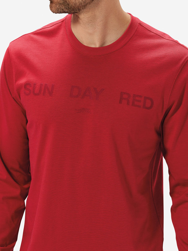 Sunday Red               Sun Day Red Long Sleeve Dark Nebula T-Shirt | 67921-UPMT