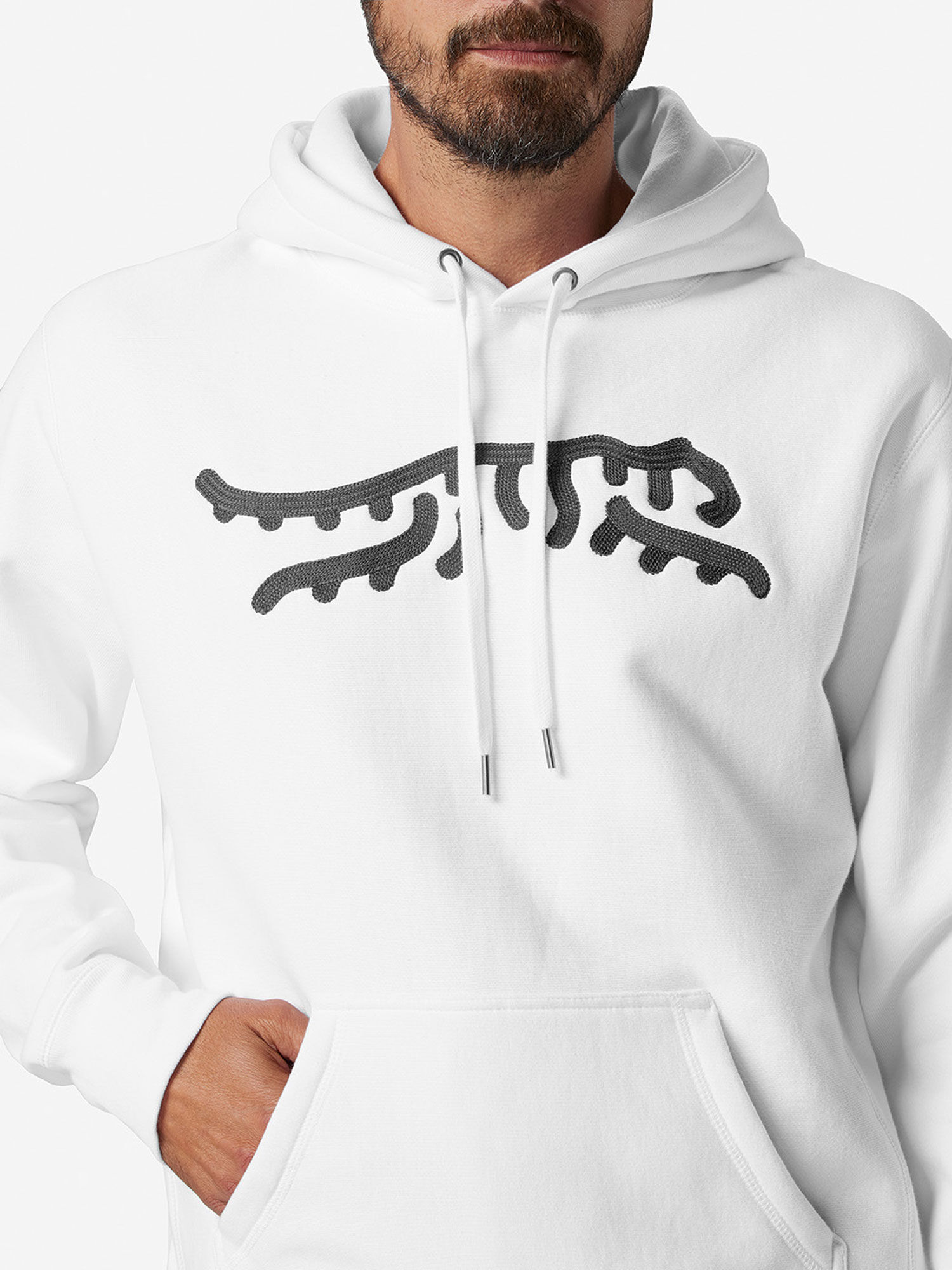 White/Gray               Sun Day Red Luare Chain Stitch Hoodie | 48302-TUHF