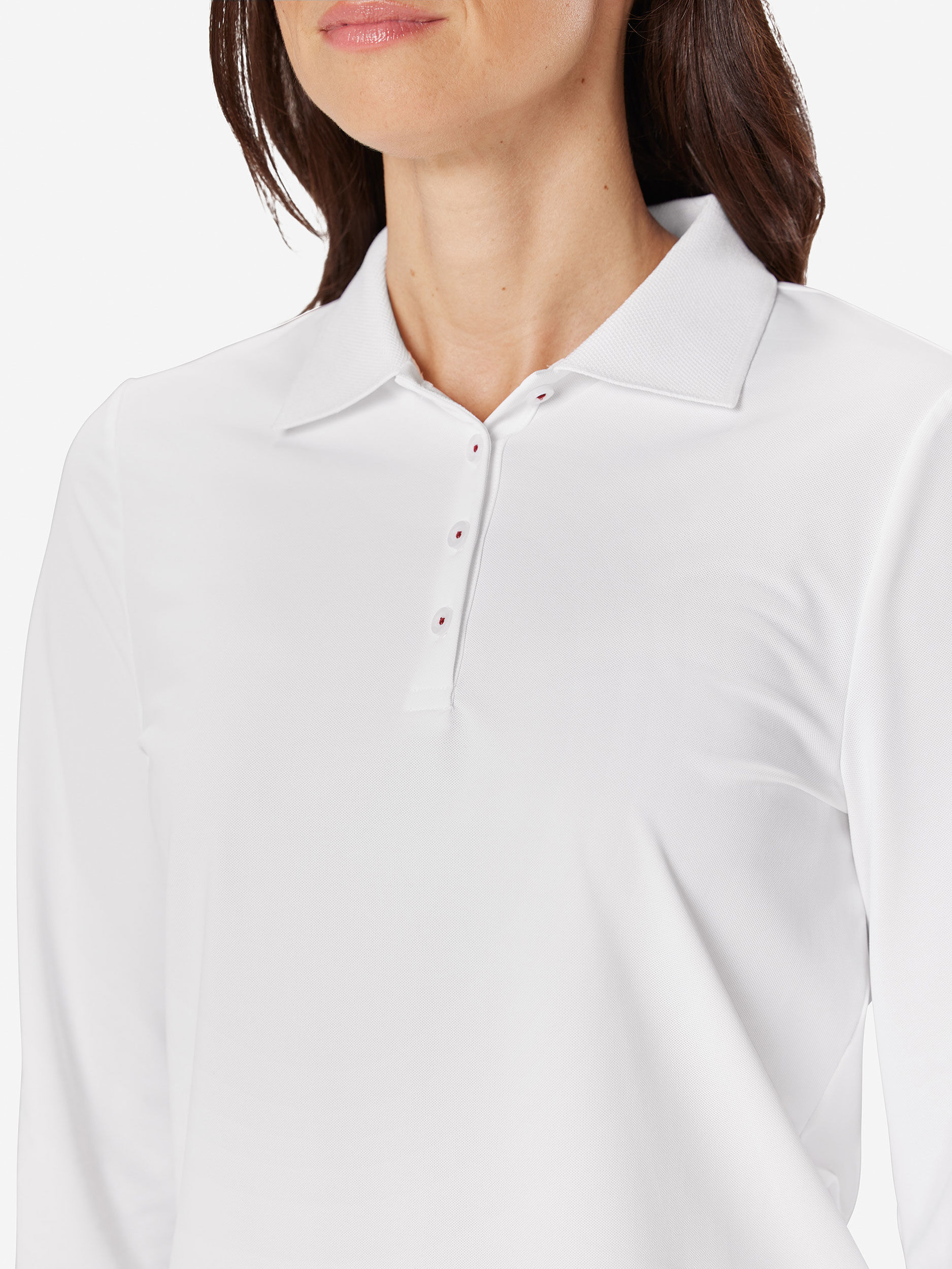 White               Sun Day Red Long Sleeve Sunnie PQ Polo | 98406-OVRU