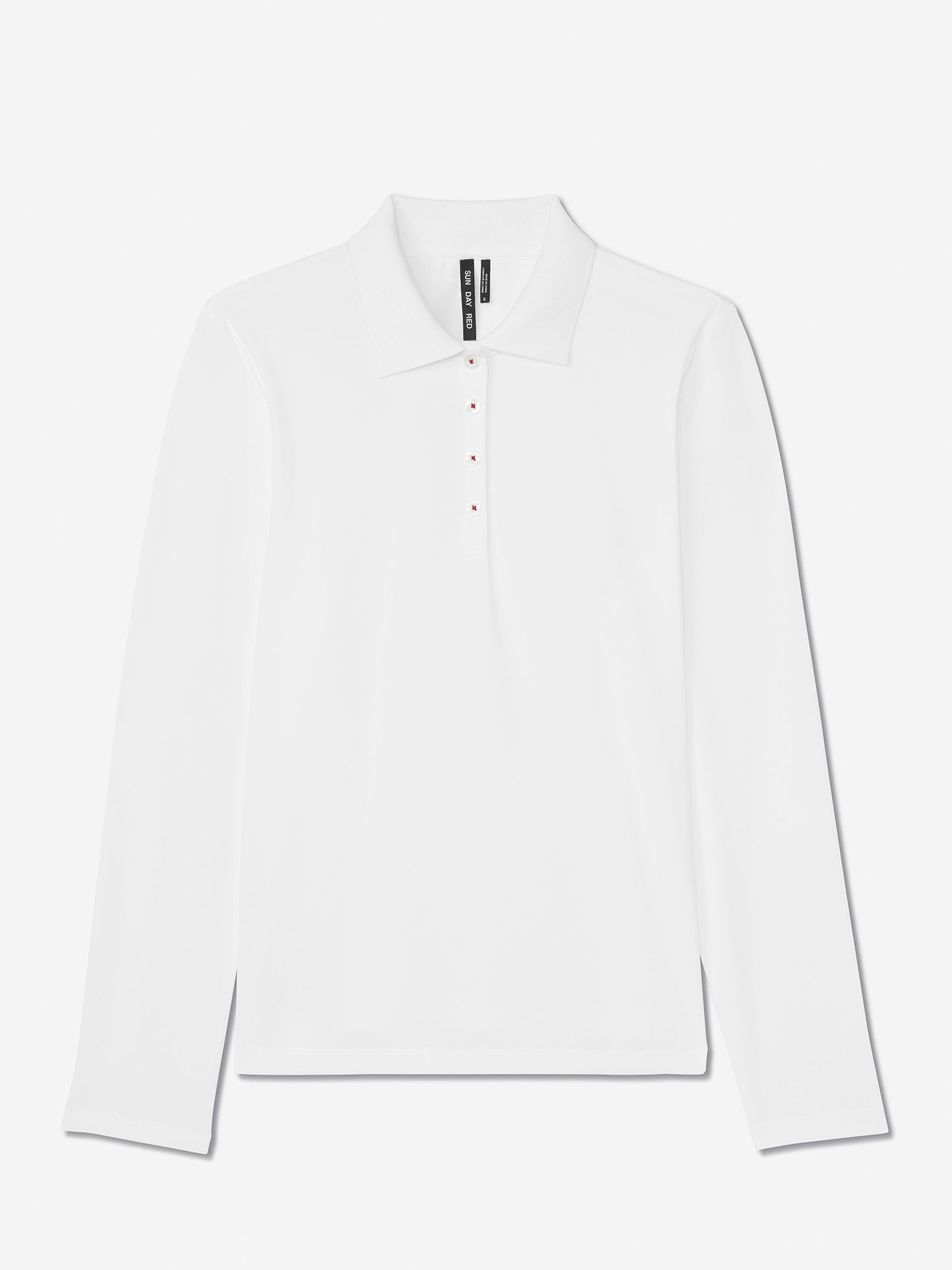 White               Sun Day Red Long Sleeve Sunnie PQ Polo | 98406-OVRU